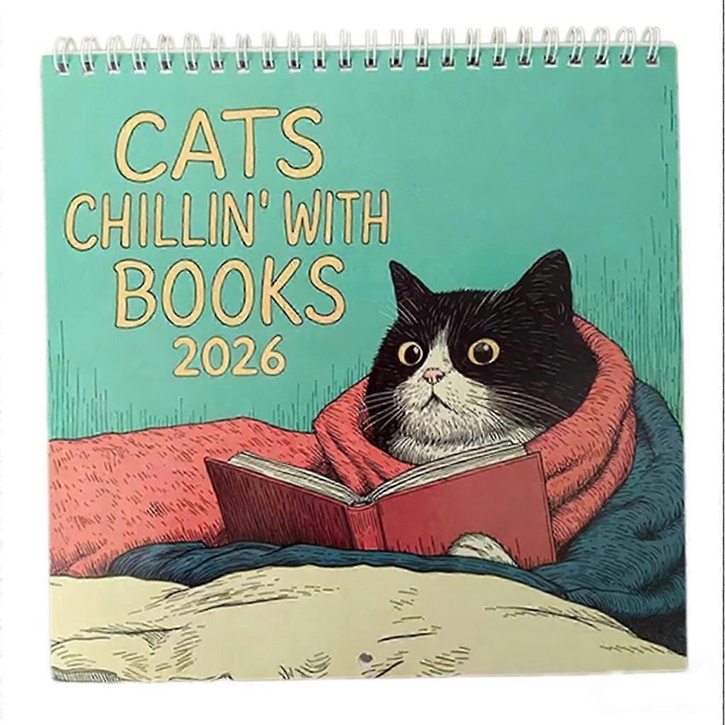 2026 Cat Calendar 21.5*21cm Paper With Fun Illustrations Monthly Calendar Decoration