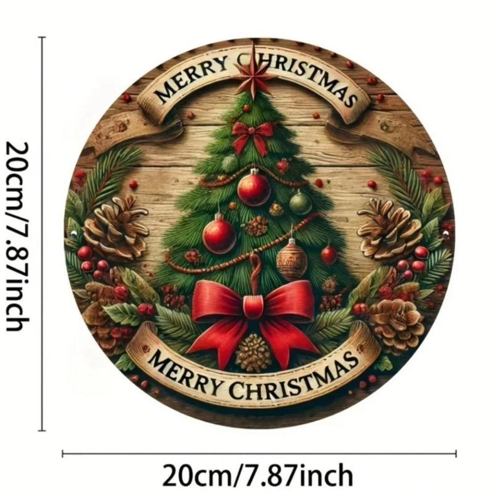 Vintage Christmas Tree Metal Wall Decor Iron Tin Sign Farmhouse Holiday Plaque