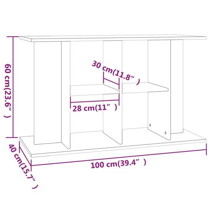 VidaXL Support pour aquarium sonoma gris 100x40x60cm bois d'ingénierie 833589