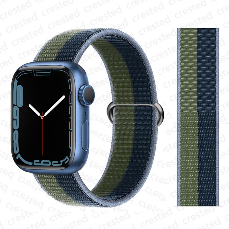 2pcs Straps For Apple Watch Band 44mm 40mm 45mm 46mm 42mm 49mm 41mm Nylon Loop Bracelet iwatch Series 10 9 8 7 6 5 3 se ultra 2