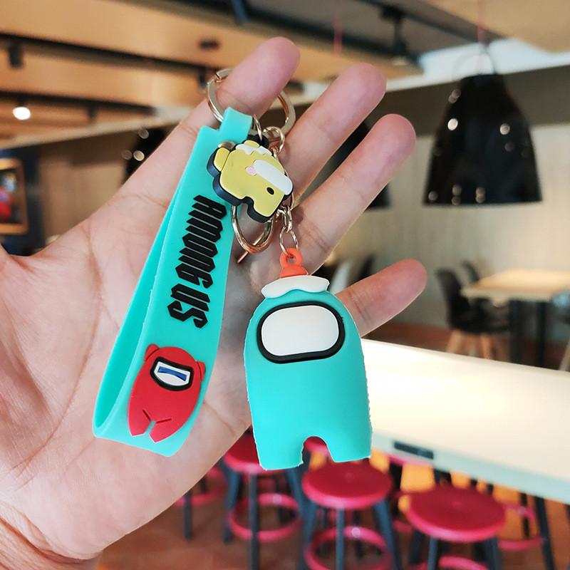 Cute Among Us Keychains Colorful Pvc Cartoon Key Rings Adorable Space Imposter Charms