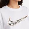 Nike Sportswear Logo Print Loose Fit Short Sleeve T-Shirt Women Tops White FJ2714-100