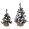 New 20/30cm Flocked Christmas Small Tree Plastic Party Artificial Xmas Pine Tree Lifelike Children Gifts Christmas Ornaments