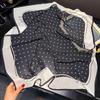 100% Mulberry Silk 65 Silk Double Crepe Retro Polka Dot Square Scarf Women's Spring Summer Thin Elegant High-end Gift Silk Scarf