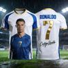 Portugal Ronaldo No.7 Black Gold Raglan Signature Soccer Jersey 3D All Over Print Breathable Streetwear Unisex Sports T Shirt