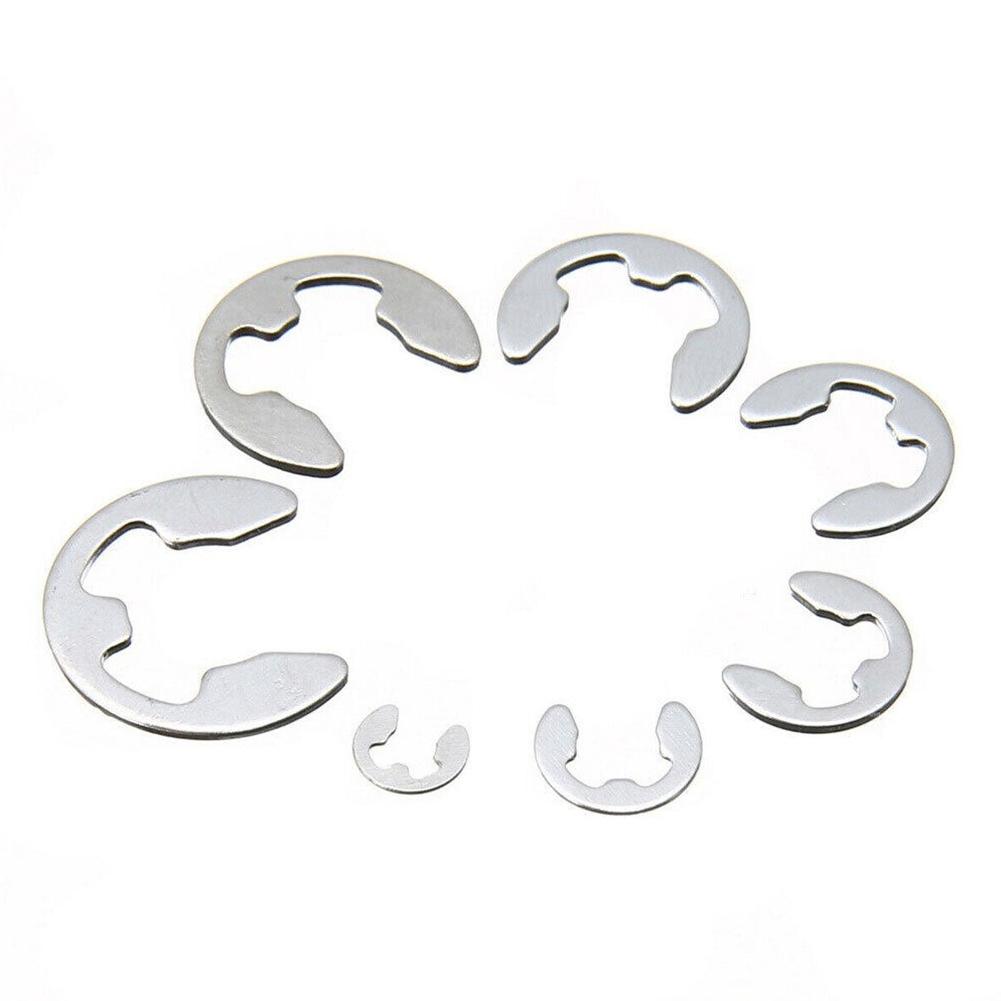 120pcs Snap Ring Kit 304 Stainless Steel E-clip Plastic Box Smooth