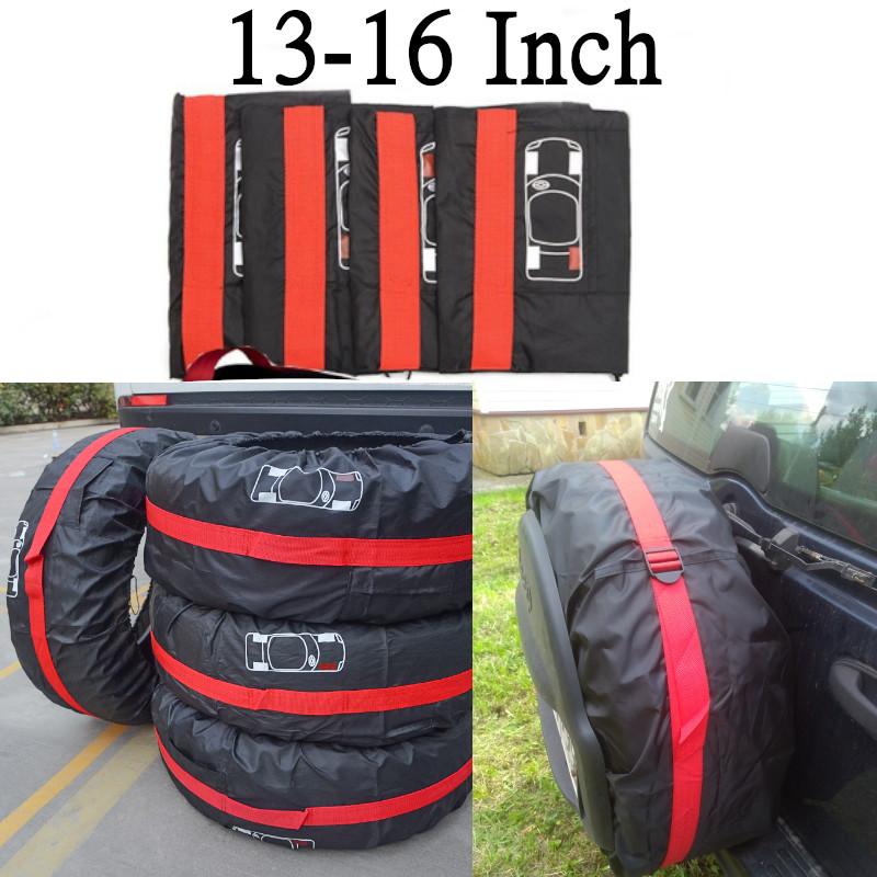4Pcs Universal 13-16 16-20inch Car SUV Tire Cover Case Spare Tire Wheel Bag Auto Tyre Wheel Protector Polyester Oxford Cloth