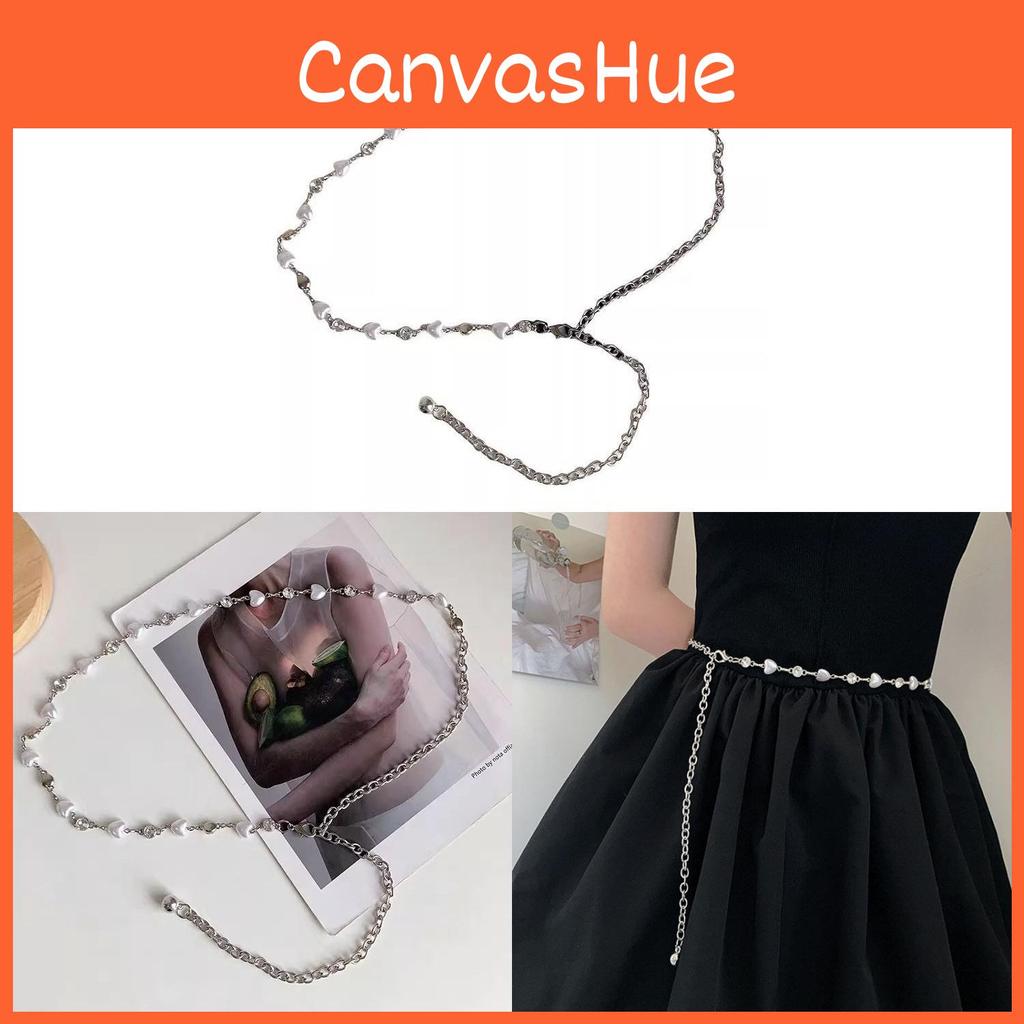 Womens Summer Pearl Waist Chain With Heart Design And Water Drilled Accents For Casual Dress Casual Wear