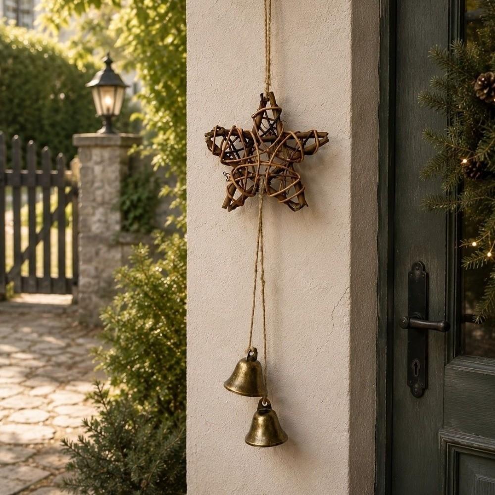 Five-pointed Star Vintage Bell Pendant Pastoral Style Door Hanging Hanging Star Decoration Eaves