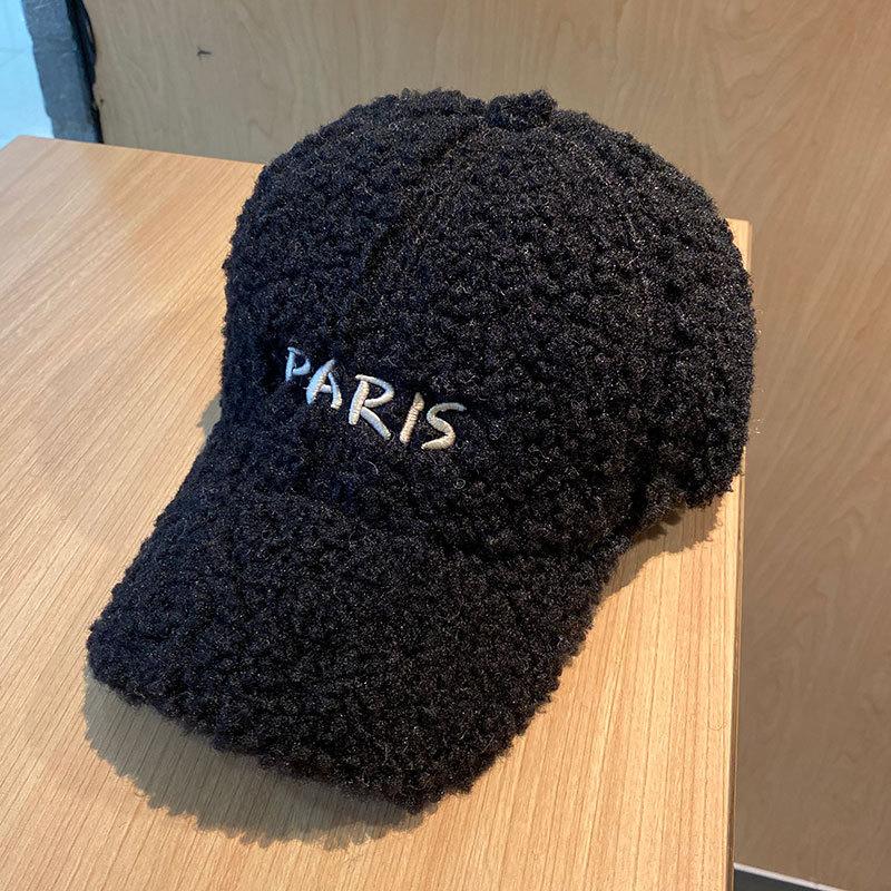 

Шапка Женская Осенне-зимняя из овечьей шерсти Бейсболка в корейском стиле Повседневная Плюшевая Утепленная Теплая Бейсболка с буквами Студенческий Тренд Adjustable