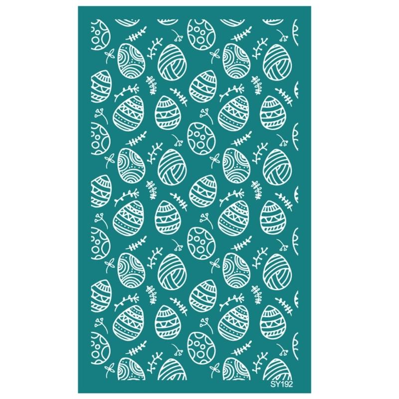Bunnies Eggshell Silkscreen Print Stencils 6.3x4Inch Washable for Clay Earrings Jewelry Making Printing on Clay Fabric