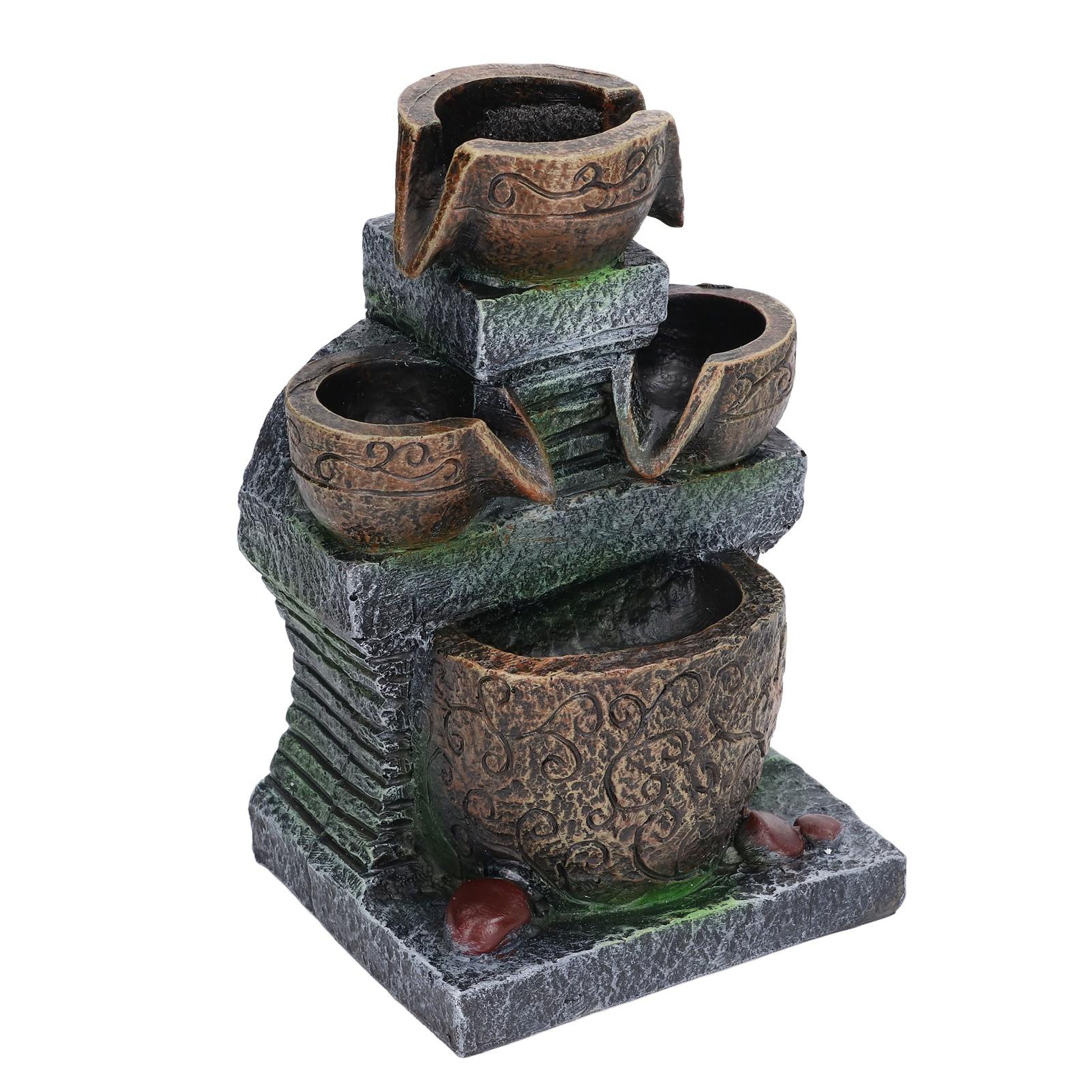 

Комнатный фонтан Трехуровневый дизайн Питание от USB Элегантный стиль Модные декоративные украшения для дома для офиса 5 В