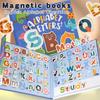 Montessori Busy Quiet Book English Magnetic Letters Card Pairing Exercise Puzzle Spell Games Educational Toys For Children Gifts