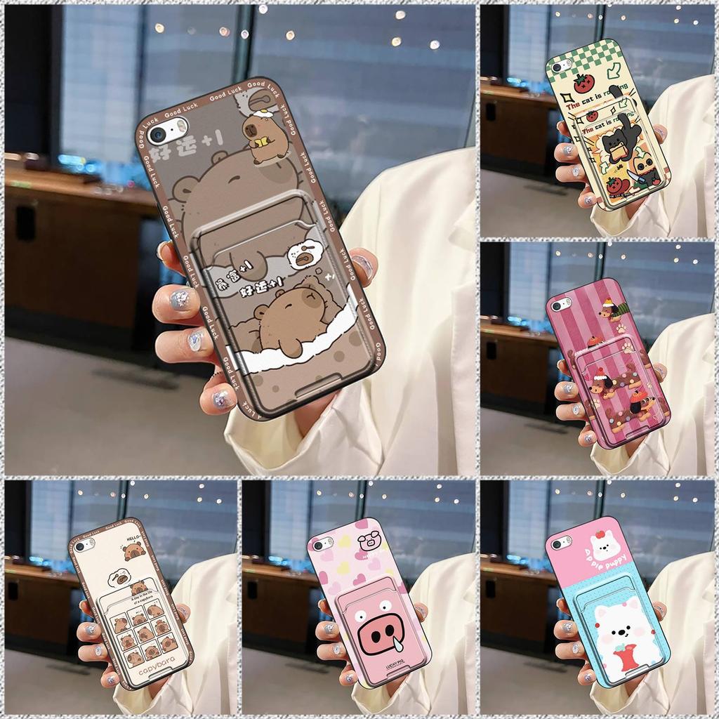 Fashion Design Dirt-resistant Phone Case For Iphone 5/5S/SE/ip5/ip5S/ipSE Card Bag TPU Card Slot Shockproof Anti-knock