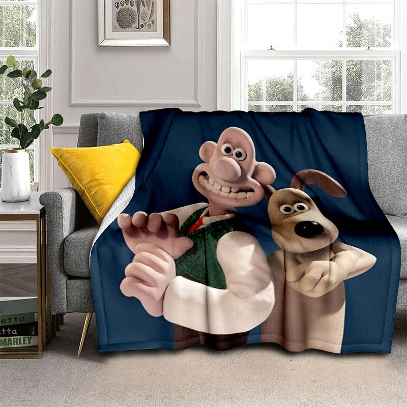 Wallace & Gromit Theme Printed Blanket,Perfect for Couch, Bed, Travel & Outdoor Use | Machine Washable, Cozy & Durable.
