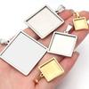 2 Stück/Los 10 15 20 25 30 mm Dicke Quadratische Edelstahl Cabochon-Fassungen Leere Fassungen Für Anhänger Schale DIY Halskette