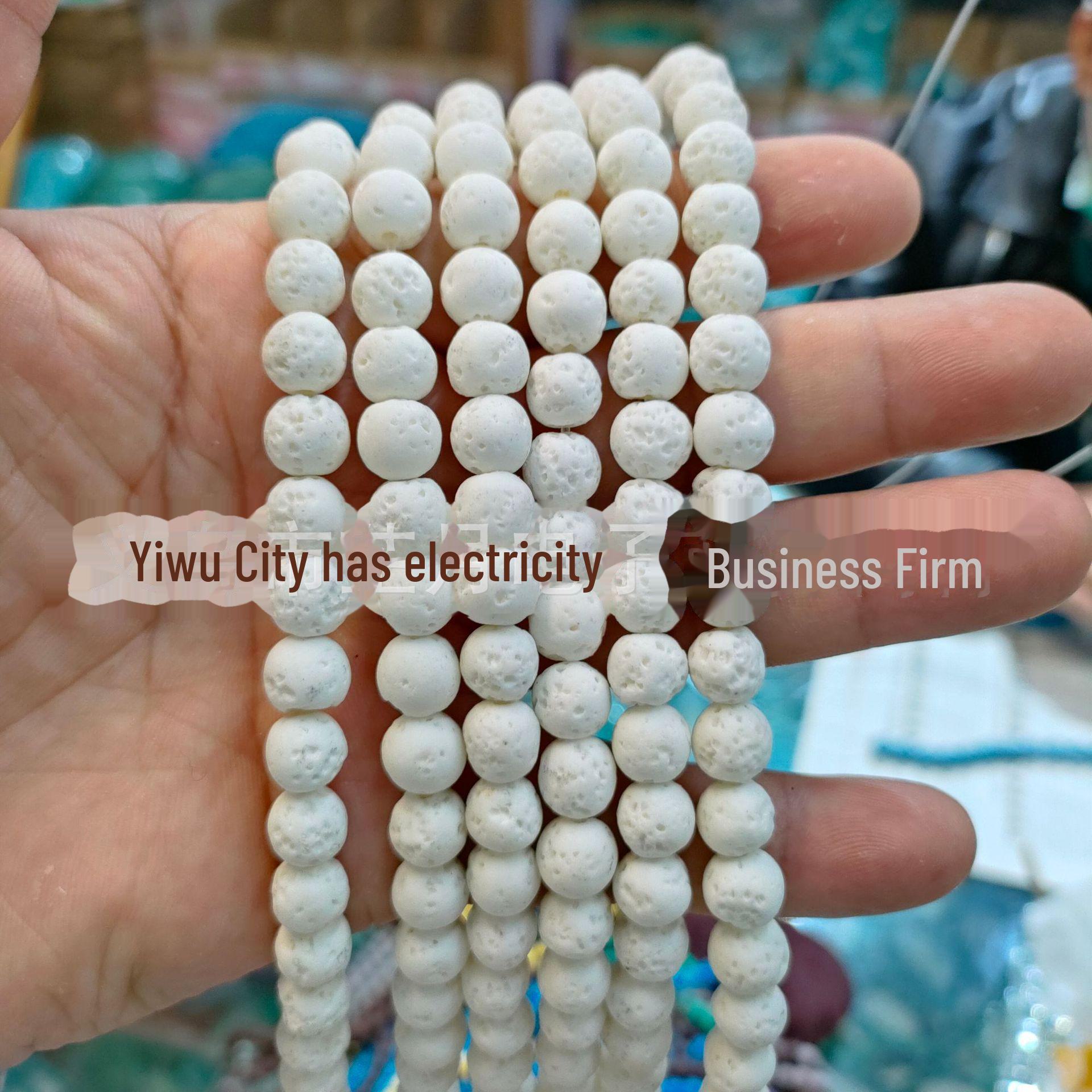 

Цветные бусины из вулканического камня: Круглые бусины для самодельных украшений и браслетов 8MM/(47 pieces) белый