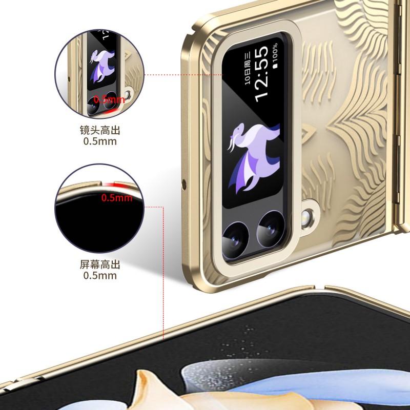 Premium Electroplated Transparent Full-Body Case Galaxy Flip 5 Shockproof Scratch-Resistant PC Cover With Hinge