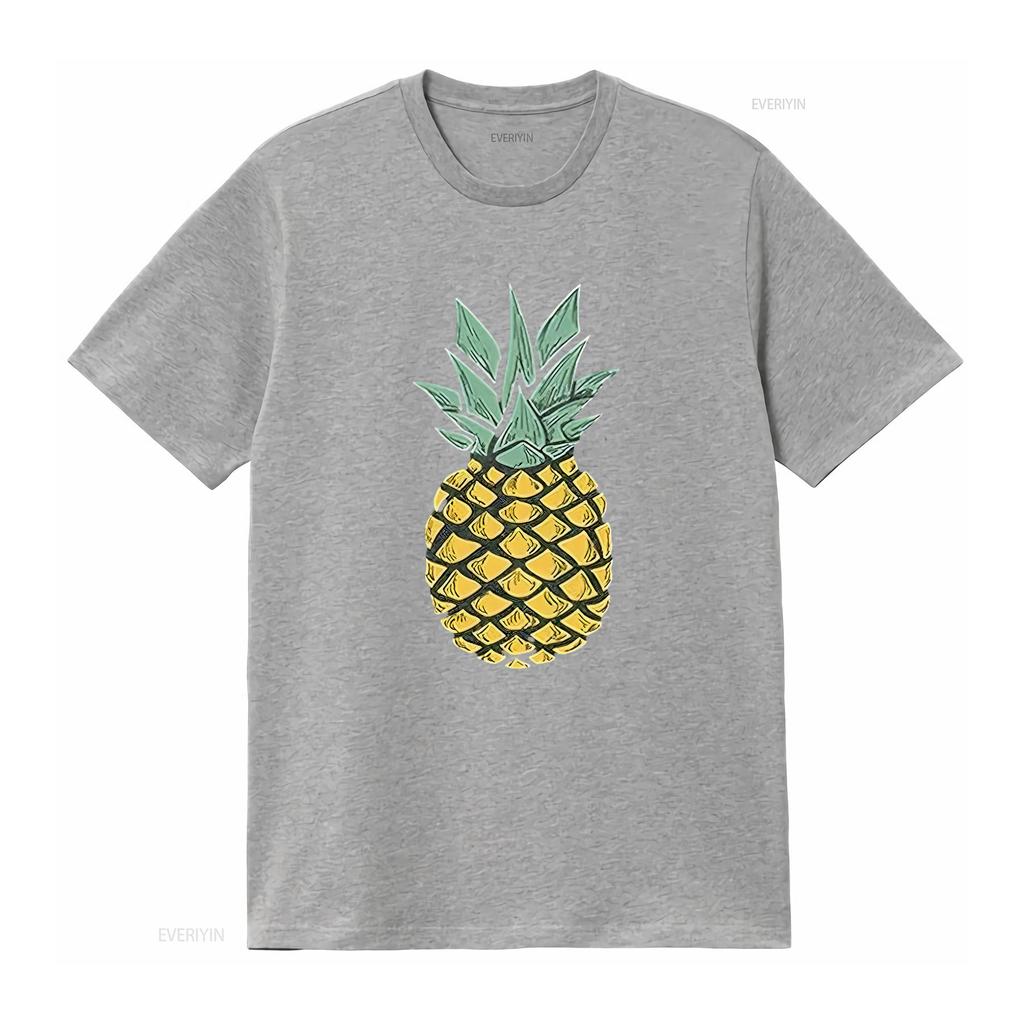 Womens Pineapple T Shirt Cute S Summer Vacation  Cotton Aloha Black Vintage Washed Fashion Versatile Stretched Stylish Homme