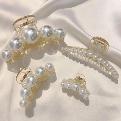 Large/Trumpet/Medium Size Shark Clip Hair Accessories Exquisite Versatile Simple And Generous Fashionable Gentle Pearl Grab Clip