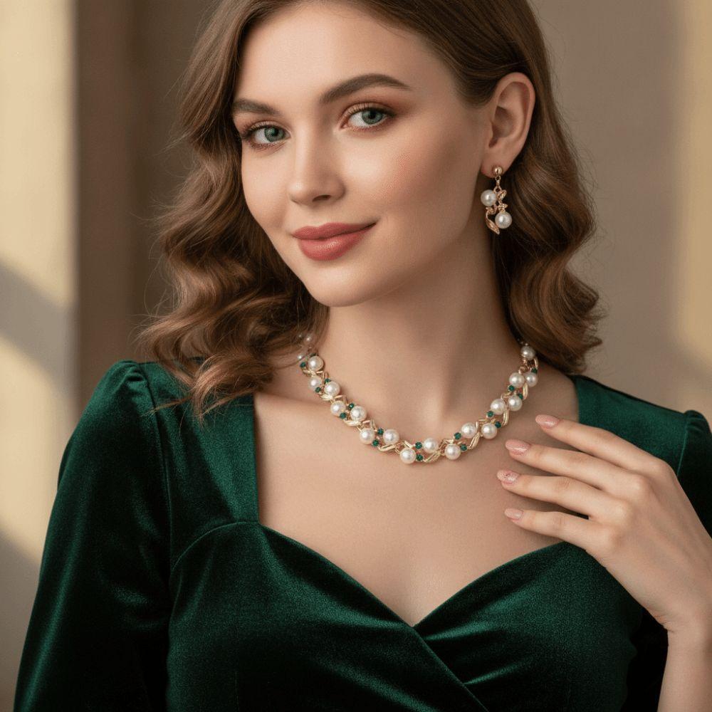Luxury Necklace Earrings Set Multi-Piece Stud Earrings Versatile Jewelry Set  Gift Giving