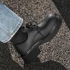 3188/38-46 carbon black big head derby shoes men and women platform heightening Mickey shoes casual commuter leather shoes couple
