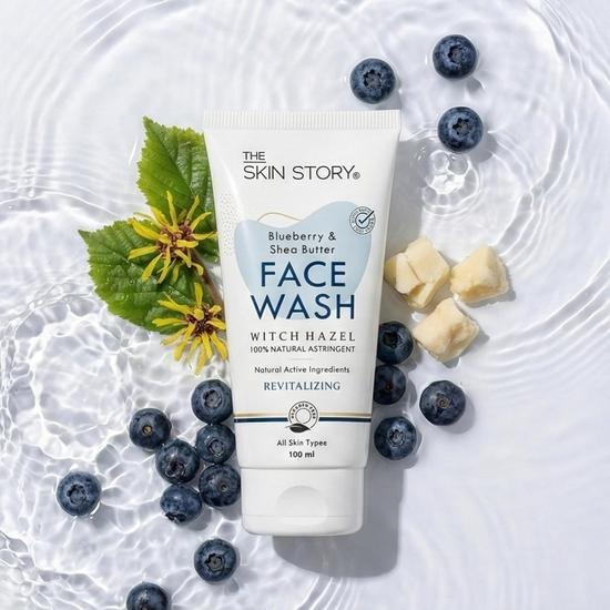 The Skin Story Blueberry Face Wash for Deep Cleansing & Moisturizing, Minimizes Pores With Witch Hazel Gel Based, 100ml