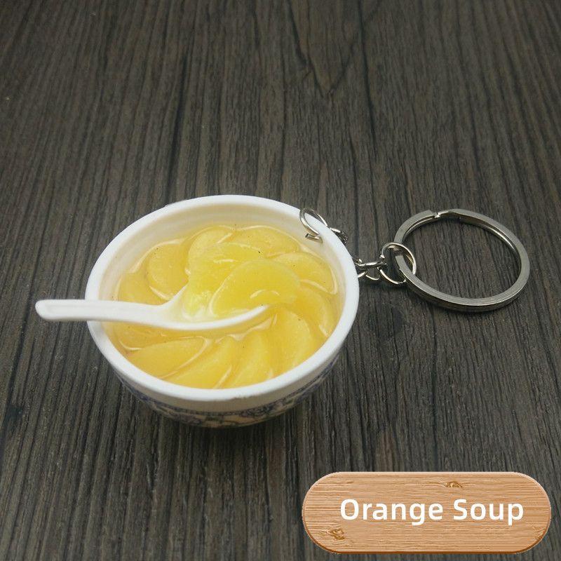 Niedliche Mini-Schüssel-Schlüsselanhänger in Form von künstlichem Essen