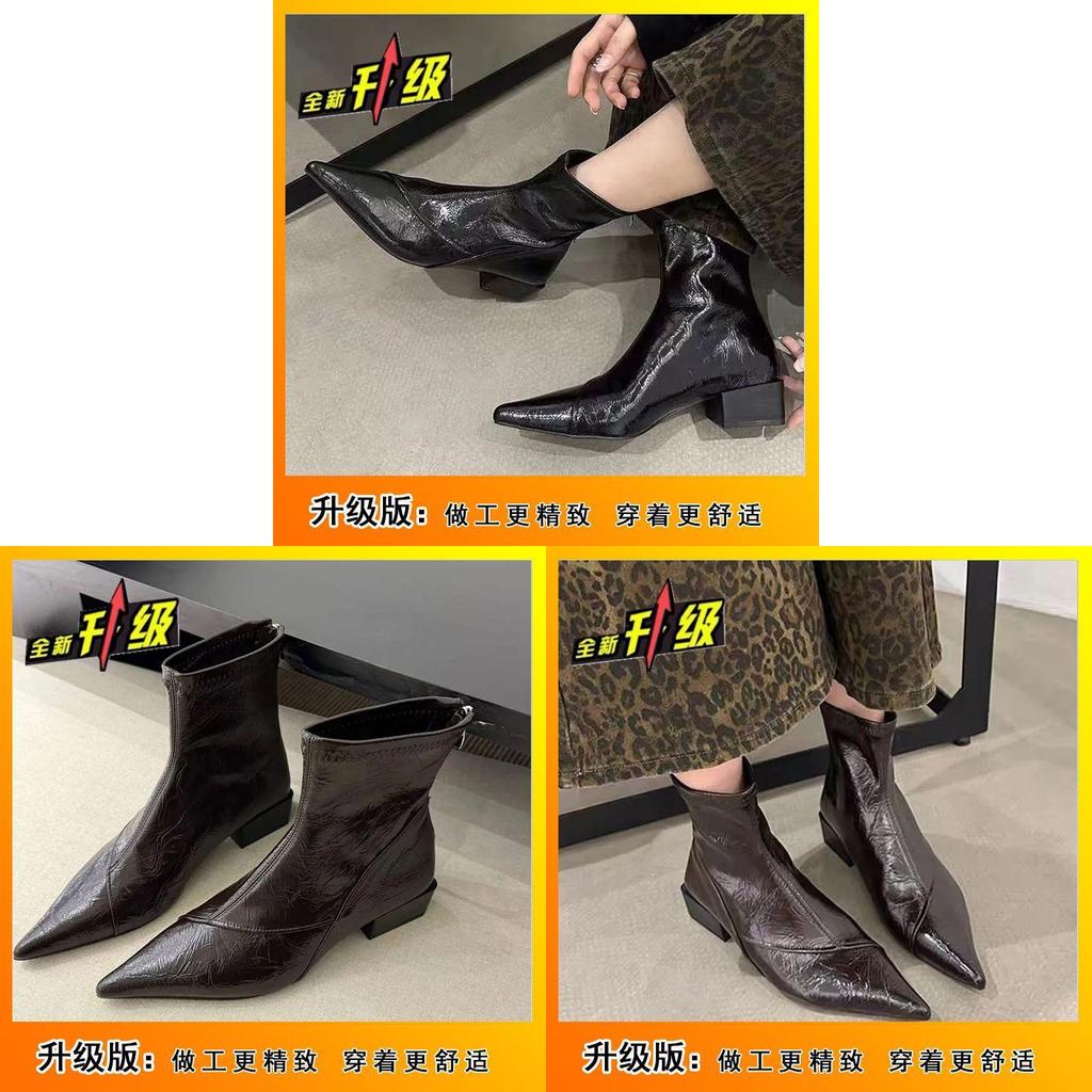 Martin Boots Womens Waterproof Pu Short Ankle Shoes For Autumn Fashion Comfort