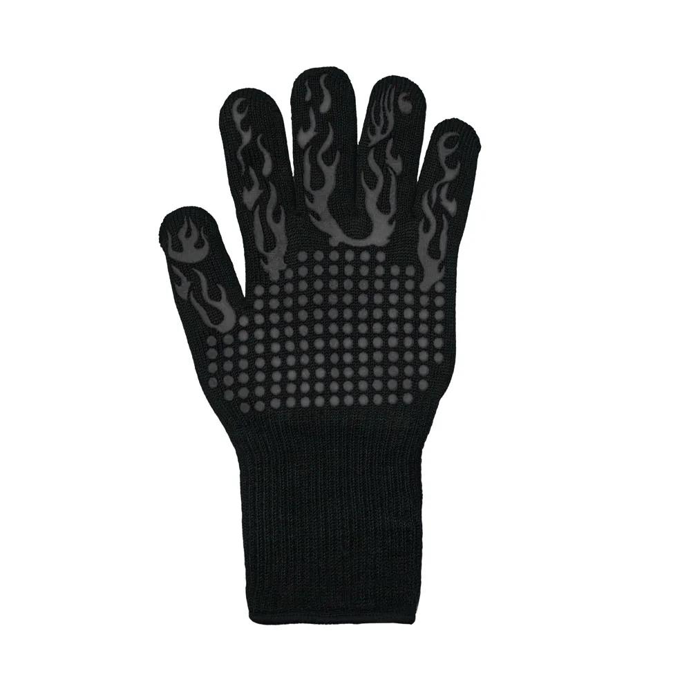 High Temperature Resistant BBQ Gloves, Heat Insulation Fireplace Grilling Gloves, Anti-scald Oven Glove for Ktichen Baking Grill