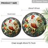2D Flat Stained Glass Rooster Window Decoration, 6.3/7.87inches Colored Glass Plate with Chain, Charming Sun Catcher Home Decor, Unique Holiday