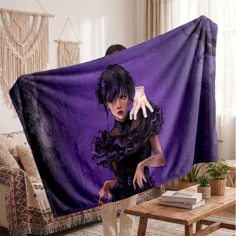 Warm Flannel BlanketWednesday Addams Soft Cozy Throw Blanket for Bedroom Couch