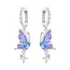 European and American new starry sky butterfly earrings, niche high-end light luxury fashion earrings