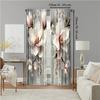 Set Of 2 Versatile Polyester Transparent Curtains Home Decoration Magnolia Pattern Use Bedrooms Living Rooms Curtain Ideal For Sitting Room