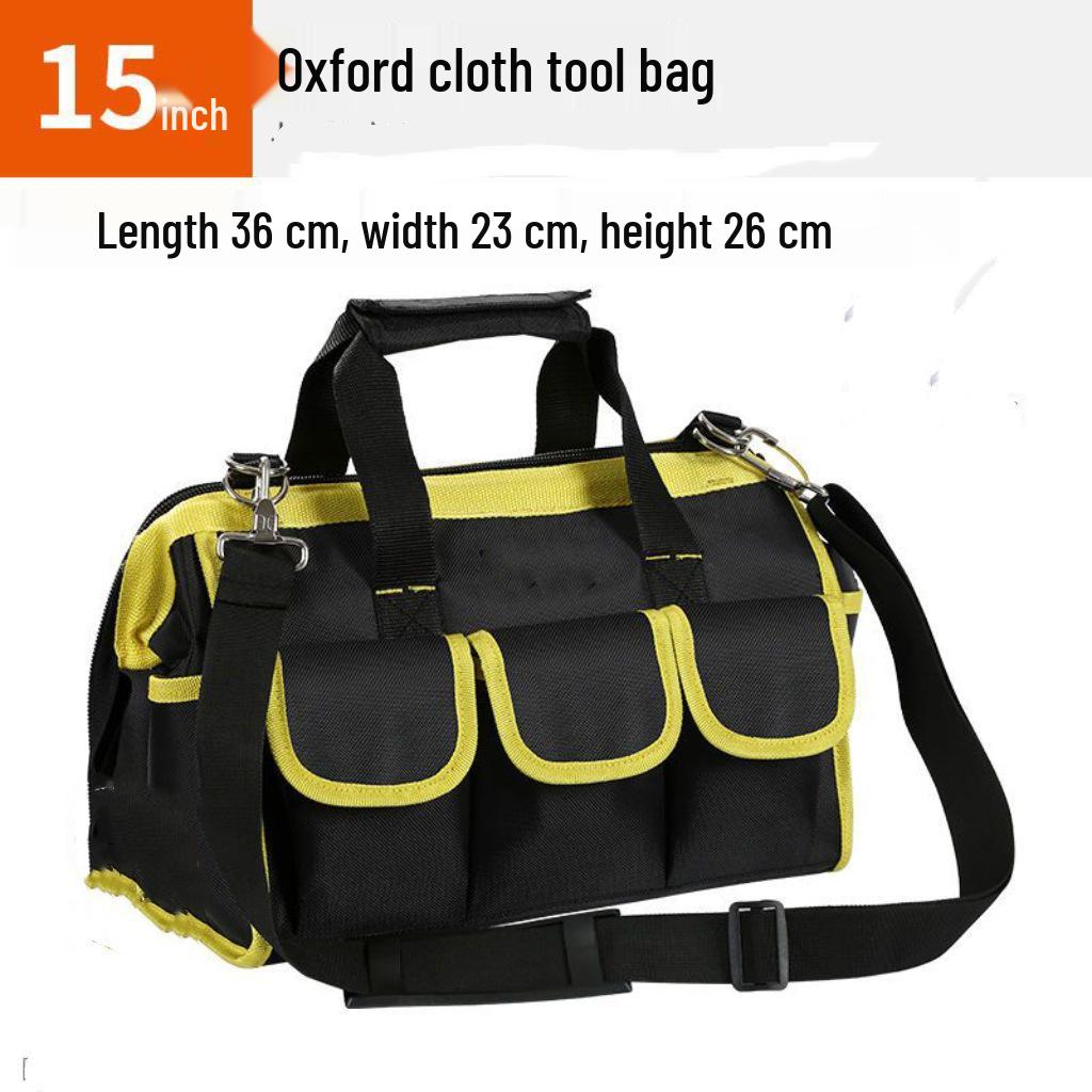 Extra Large Wear-Resistant Canvas Electrician Tool Bag with Shoulder Strap - Multifunctional Repair Bag