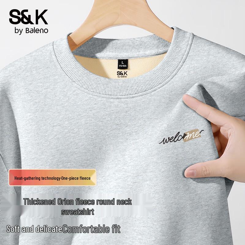 Baleno Men's S&K Series Heavyweight Fleece Lined Crewneck Sweatshirt