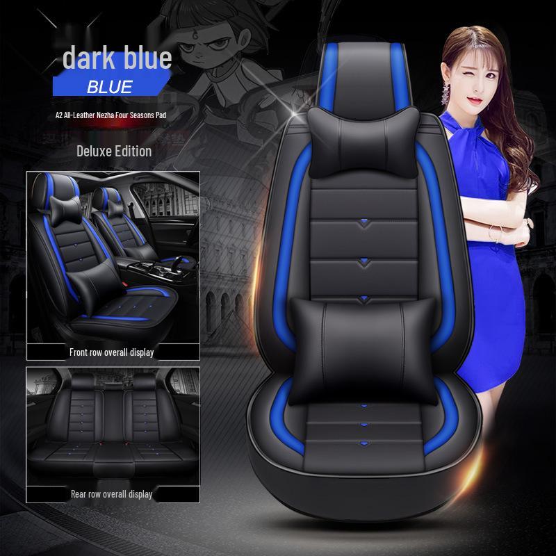 A2 Cartoon Full Leather Car Seat Cushion - New Devil Design