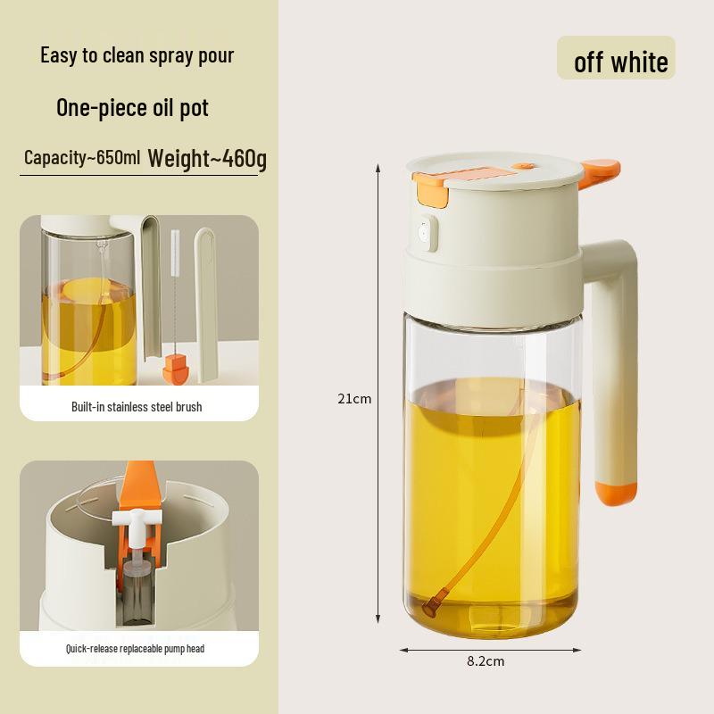 Dual-Use Glass Oil Sprayer & Bottle - Pourable, Atomizing Kitchen Oil Spray Bottle