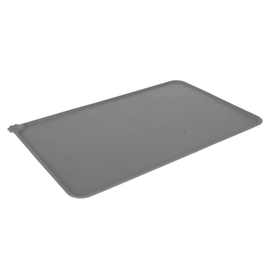 Silicone Pet Feeding Mat Waterproof Prevent Slipping and Spilling Foldable Pet Feeding Placemat for Dog Cat Grey