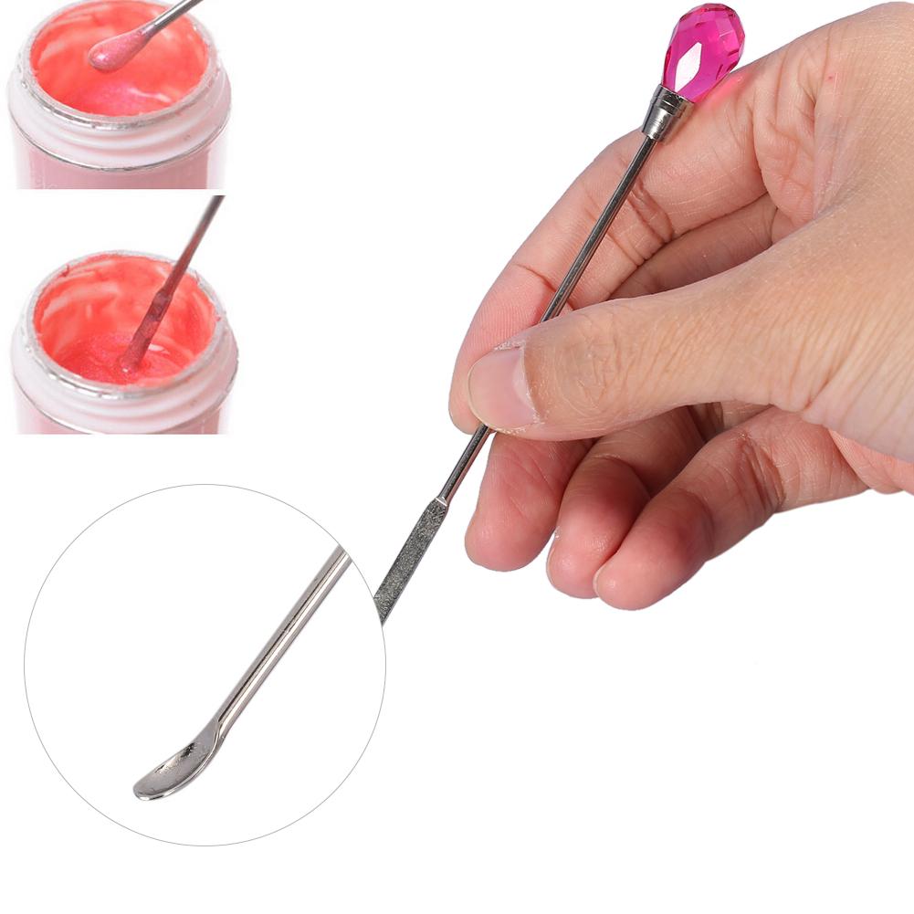 3Colors Nail Spatula Picker Spoon Acrylic Gel Powder Mix Stick Stirring Rod Manicure Tool Set