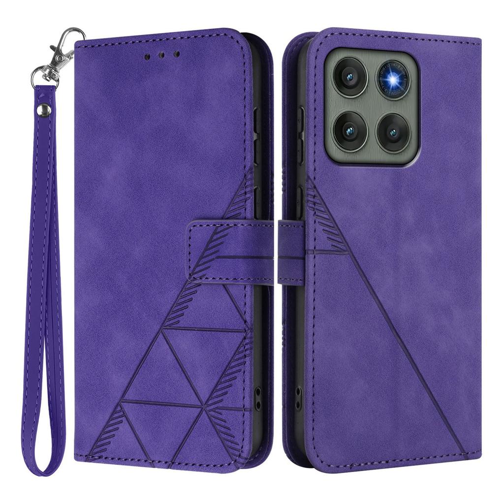 For Motorola Edge 60 Pro 5G Leather Case with Hand Strap Wallet Stand Phone Cover