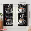 2pcs,2D Plane Printing Curtains Coffee Love Art Versatile Fabric (without Rod) Art Deco Festive Perfect for Bedroom, Living