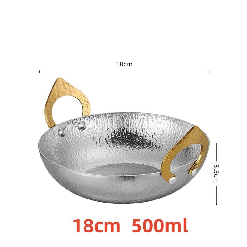 304 нержавеющая сталь Том Ям гунг Корейская лапша рамен Суп Тайский маленький горячий горшок Золотой двойной горшок Морепродукты Сухой горшок Алкогольная плита