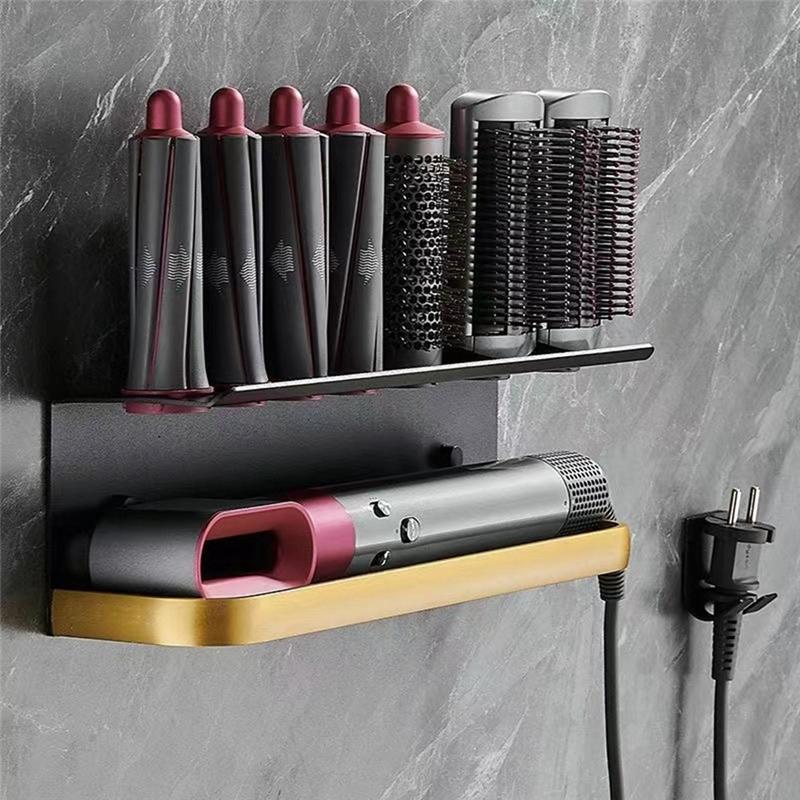 ABMH-New Wall-Mounted Dryer Hair Curler Storage Rack Suitable For Dyson Airwrap Bathroom Shelf Hair Care Tool Storage