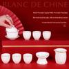 Dehua White Porcelain Gongfu Tea Set with Mutton Fat Jade Finish