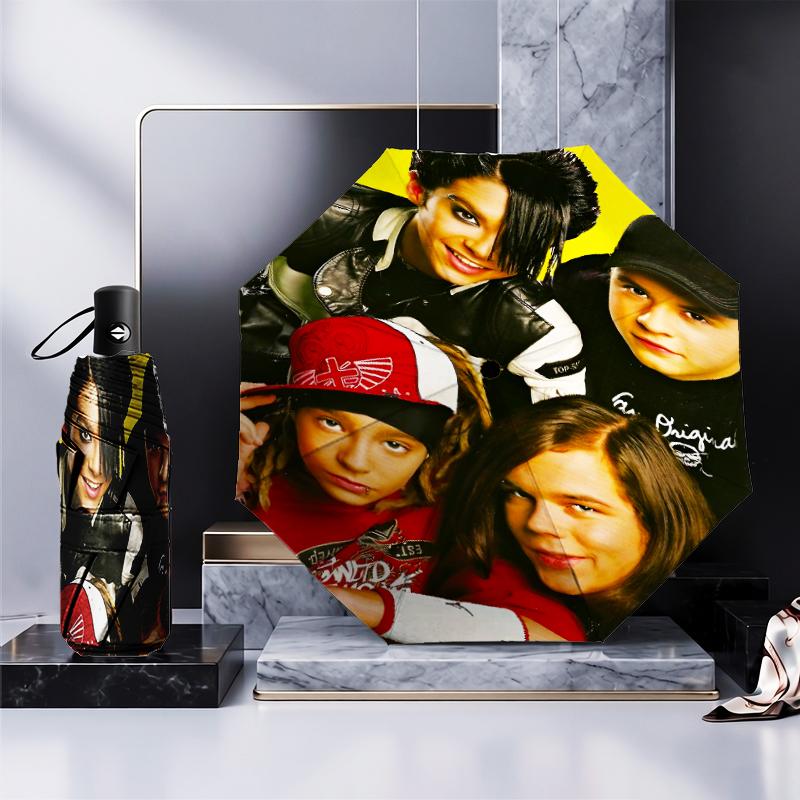 Music Band Tokio Hotel Umbrella Folding umbrella, automatic umbrella 8-Frame for Travel, camping Use Gift for Halloween Christmas