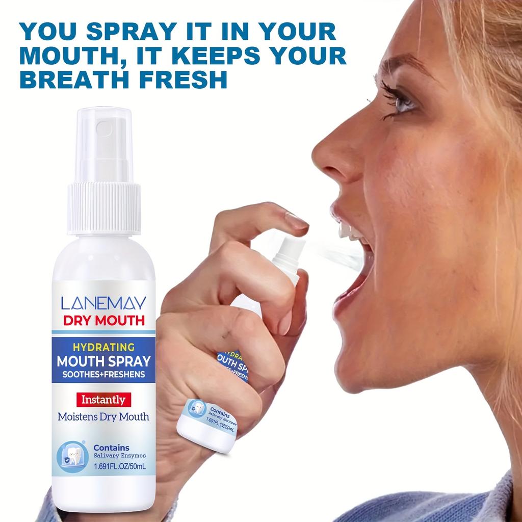 Lanemay Hydrating Mouth Spray - Instantly Soothes Dryness & Freshens Breath with A Minty Taste - 160ml, Natural Ingredients for Daily Oral Care