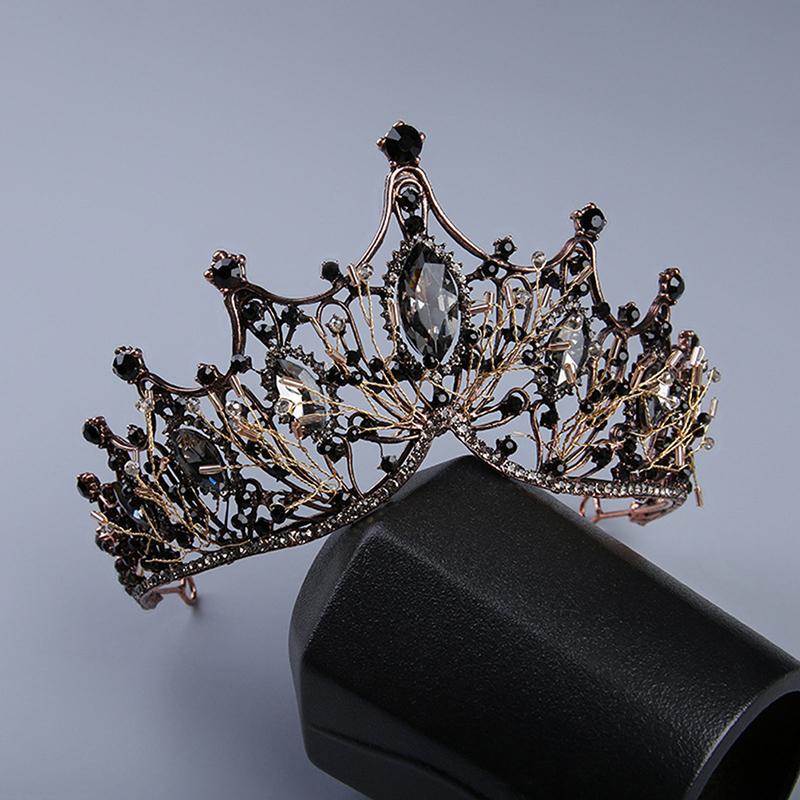 Baroque Queen Crown Handmade Gold Wedding Tiaras And Crown For Bride Headband