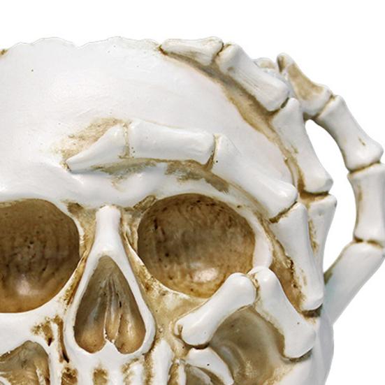 Skull Flower Pot Resin Human Skull Planter Weatherproof Gothic Plant Pot for Planting Succulents Indoor Outdoor Use