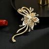 Flower Brooch Pearl Mother Of Pearl Rhinestones -Plated Pinets